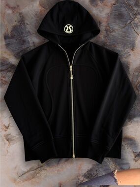 Lululemon | Scuba Full Zip Hoodie | Black | Embroidered Logo | Athletic Jacket